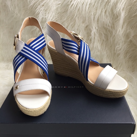 NWB Tommy Hilfiger Ignacia wedge sandals blue - Picture 5 of 8